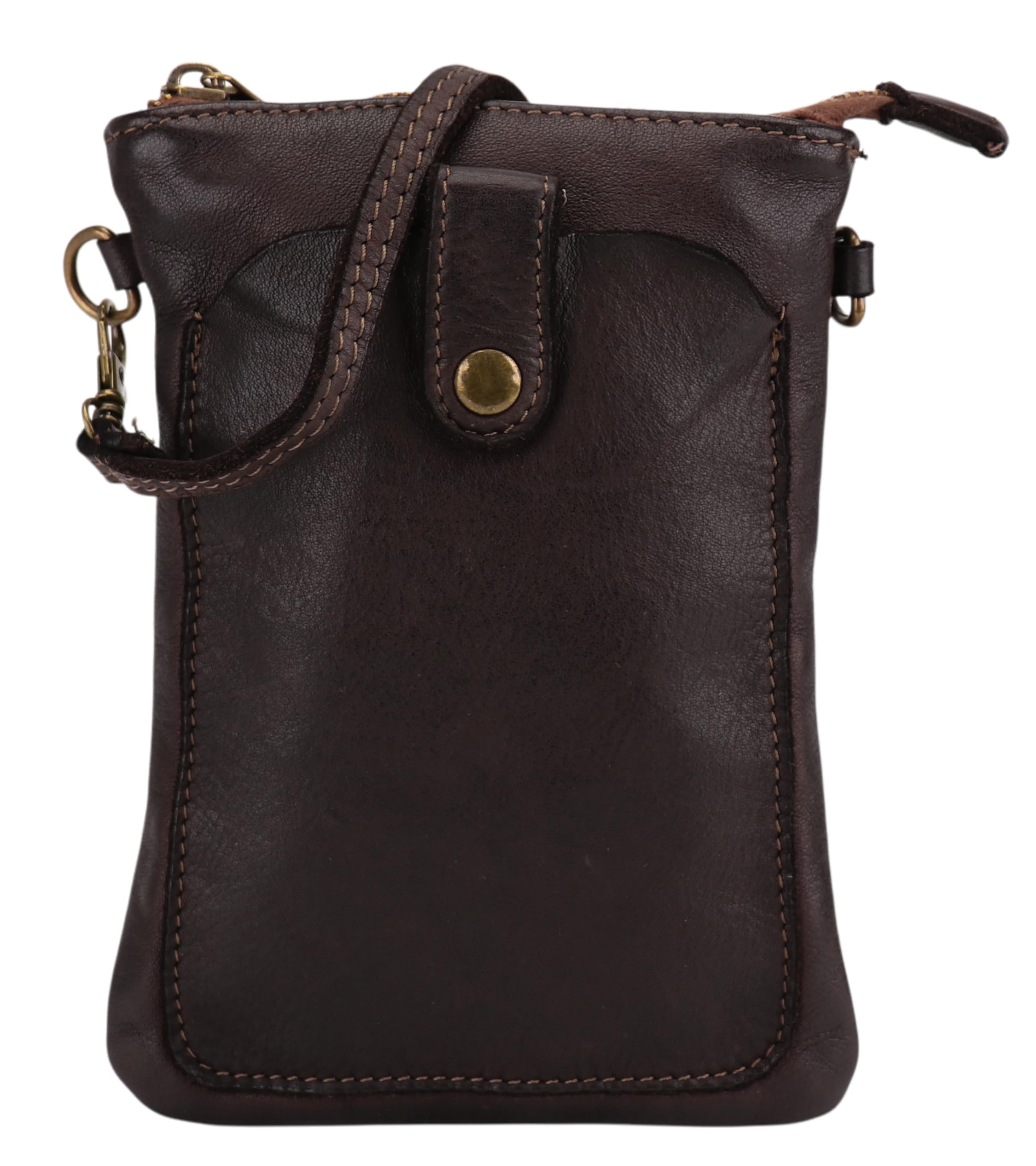SH Leder Vintage Damen Handytasche Umhängetasche Multifunktion Handtasche Schultertasche aus Premium Rindsleder Echtleder Verstellbarer Schultergurt Handy bis 7.2 Zoll 14x19cm Amy G416