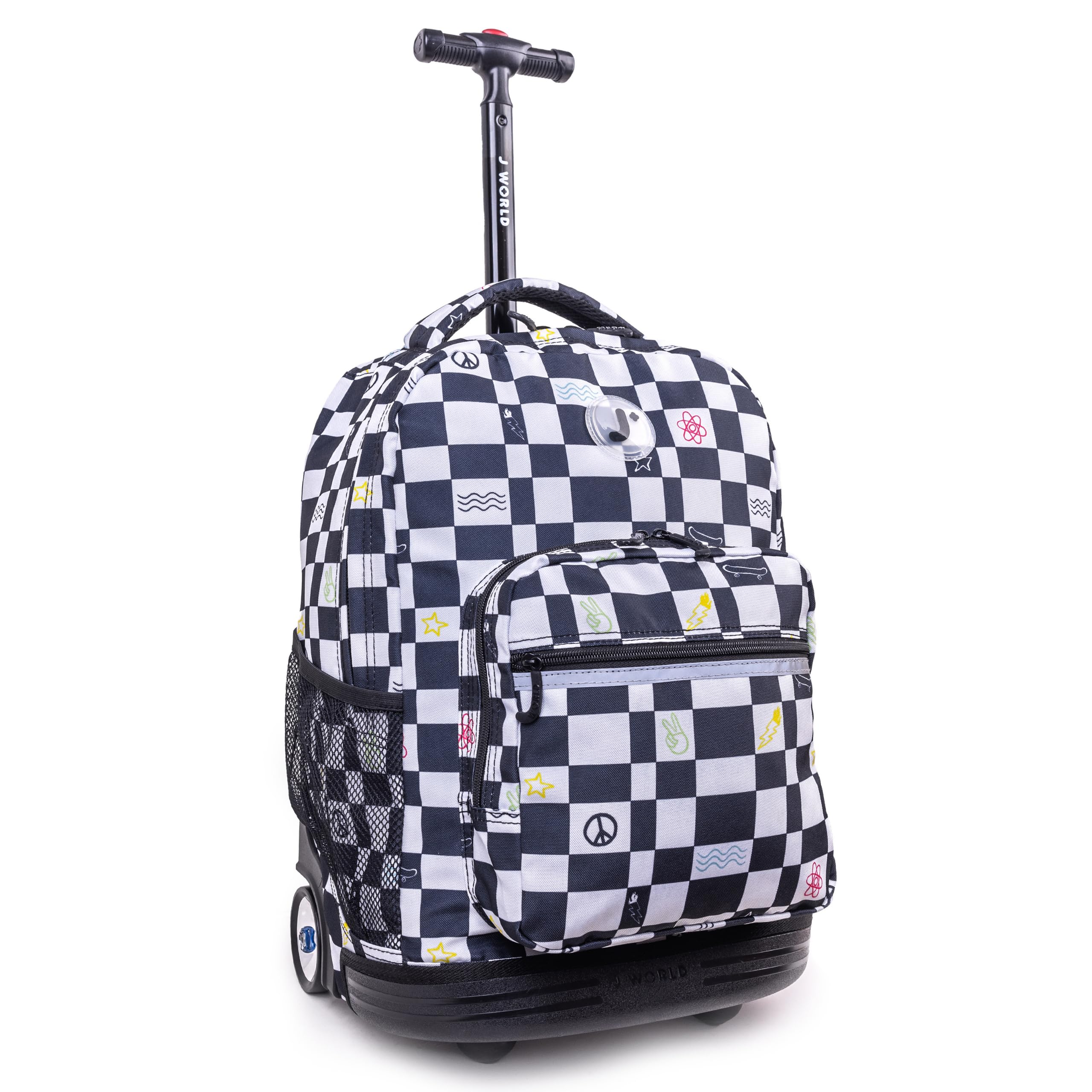 J World New YorkSunrise Rolling Backpack. Roller Bag with Wheels