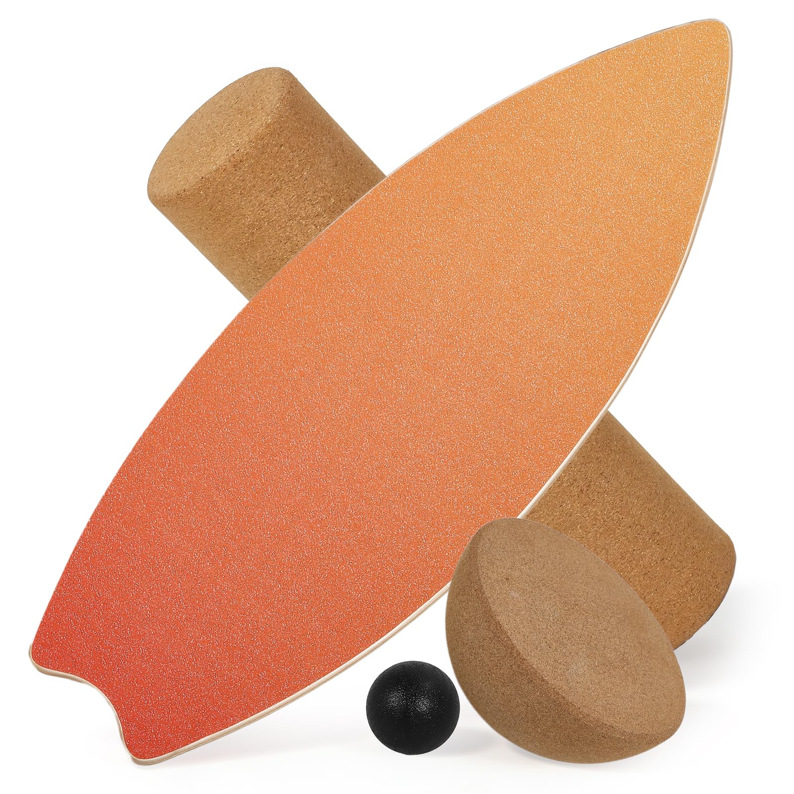 Balance Board per adulti, allenamento dell'equilibrio e allenamento core per l'allenamento a casa, tavola oscillante in legno con rullo, semisfera e palla d'equilibrio