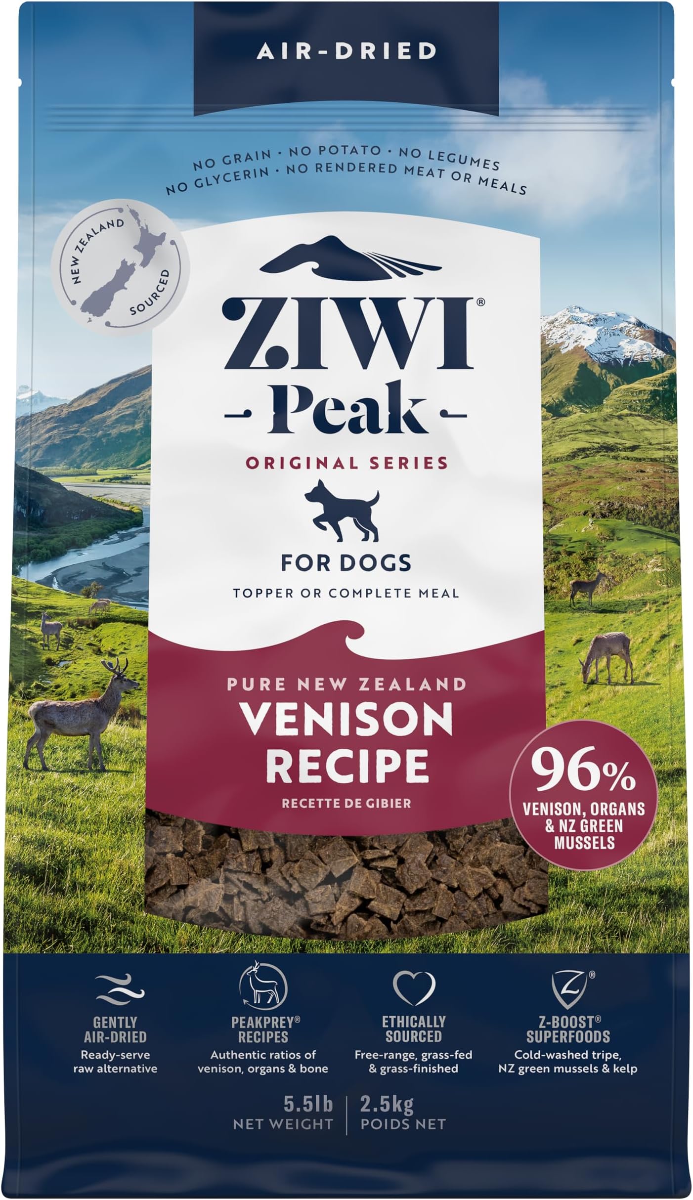 Peak Air Dried Venison Dry Dog Food - 2.5KG