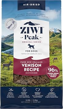 ZIWI Peak Air-Dried Dog Food Venison - All Natural, High Protein, Grain Free, Limited Ingredient w/ Superfoods 88oz