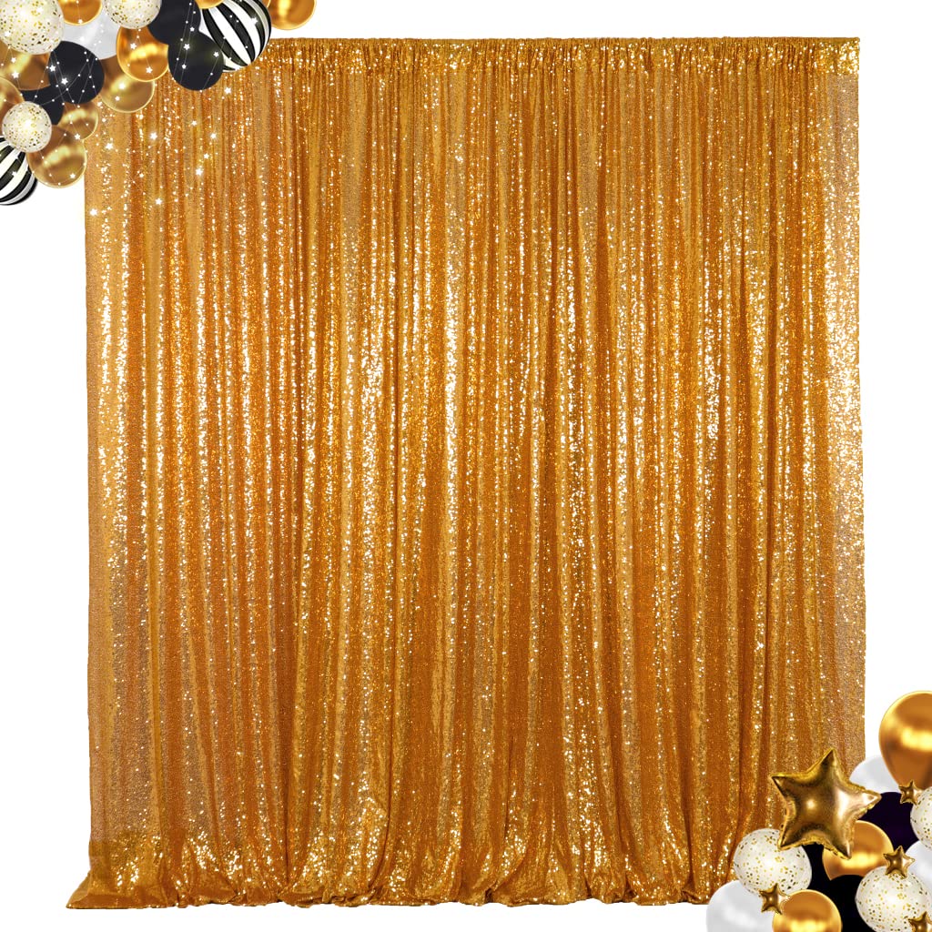 ShinyBeauty Sequin Backdrop 10FTx10FT Gold Photo Backdrop for Birthday Party Sparkle Backdrop Curtain for Photograph Gold Shimmer Backddrop Curtain Glitter Backdrop Curtain Shimmer Background