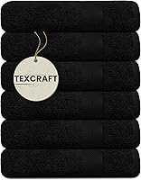Vista 8 de Medium Size Bath Towels Set of 6 – 100% Cotton Terry – 24" x 48" – Quick Dry, Soft & Highly Absorbent – Black Towels for Bathroom, Gym, Spa, Pool &