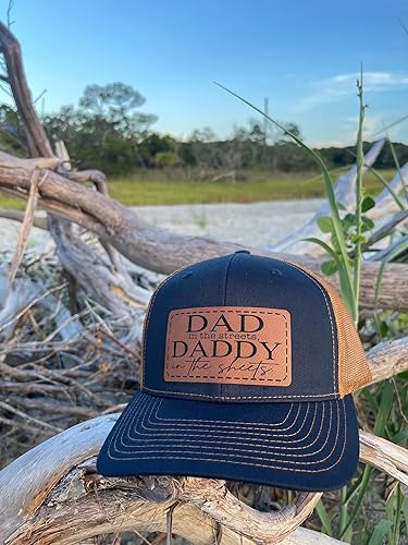 Miniatura 9 de Dad In The Streets Daddy In The Sheets Hat Mens Funny Dad Baseball Cap (NavyCharcoal with Rawhide Patch)