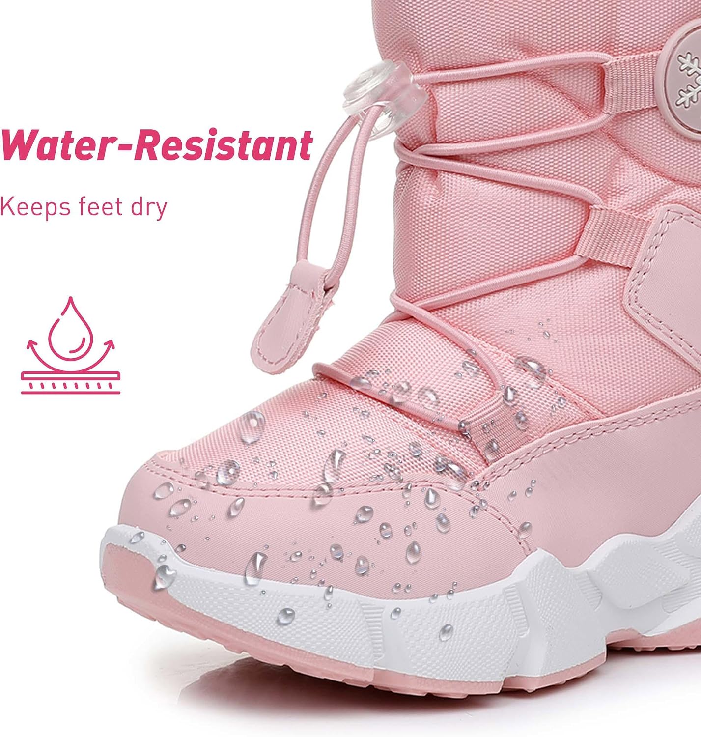Ahannie Boys Girls Snow Boots Toddler Kids Winter Boots Water Resistant Warm Side Zipper Shoes(Toddler/Little Kid)