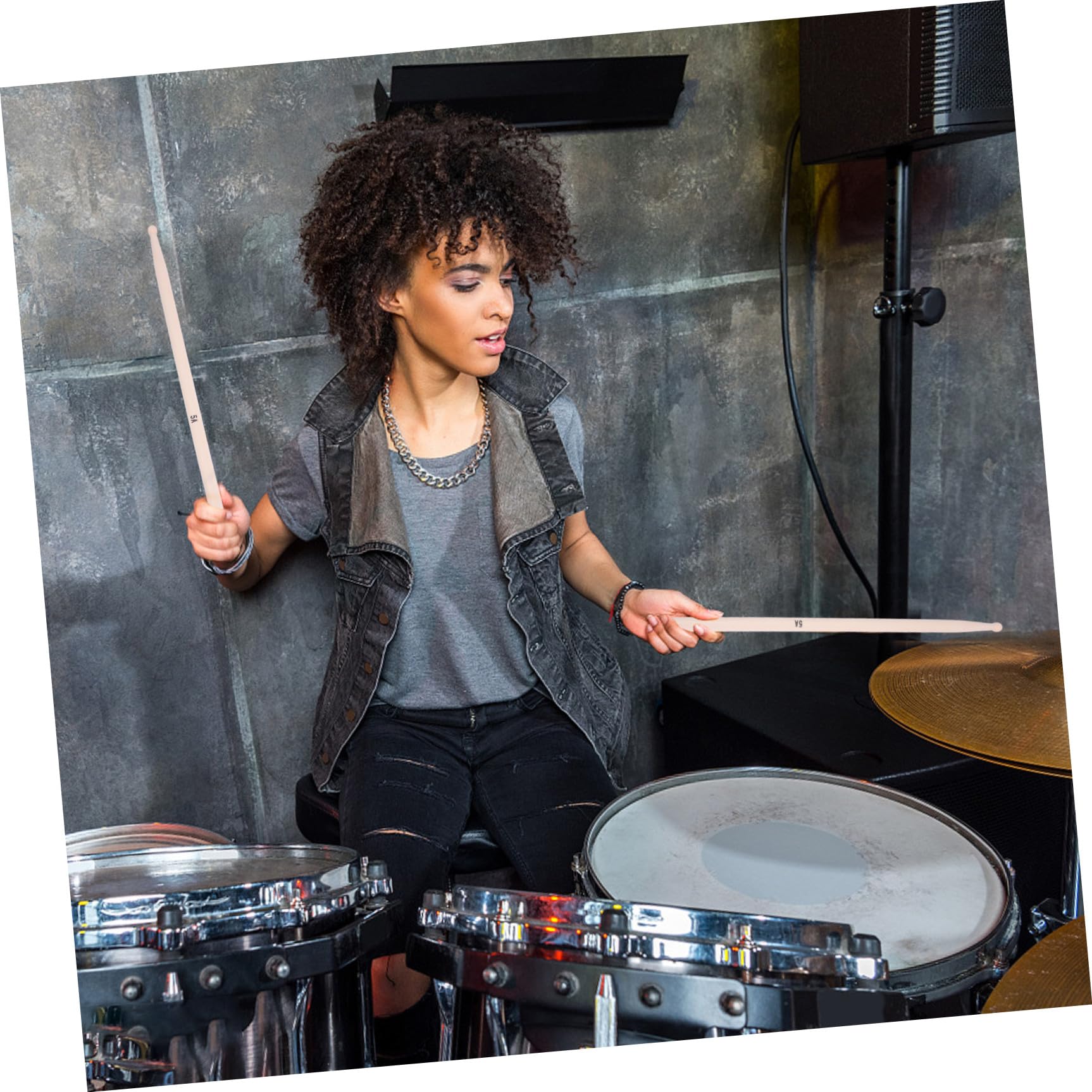 Supvox 20stücke Holz Schlagzeugstöcke für Bühne und Praxis Robuste Drumsticks mit Komfortablem Griff für Musiker und Anfänger