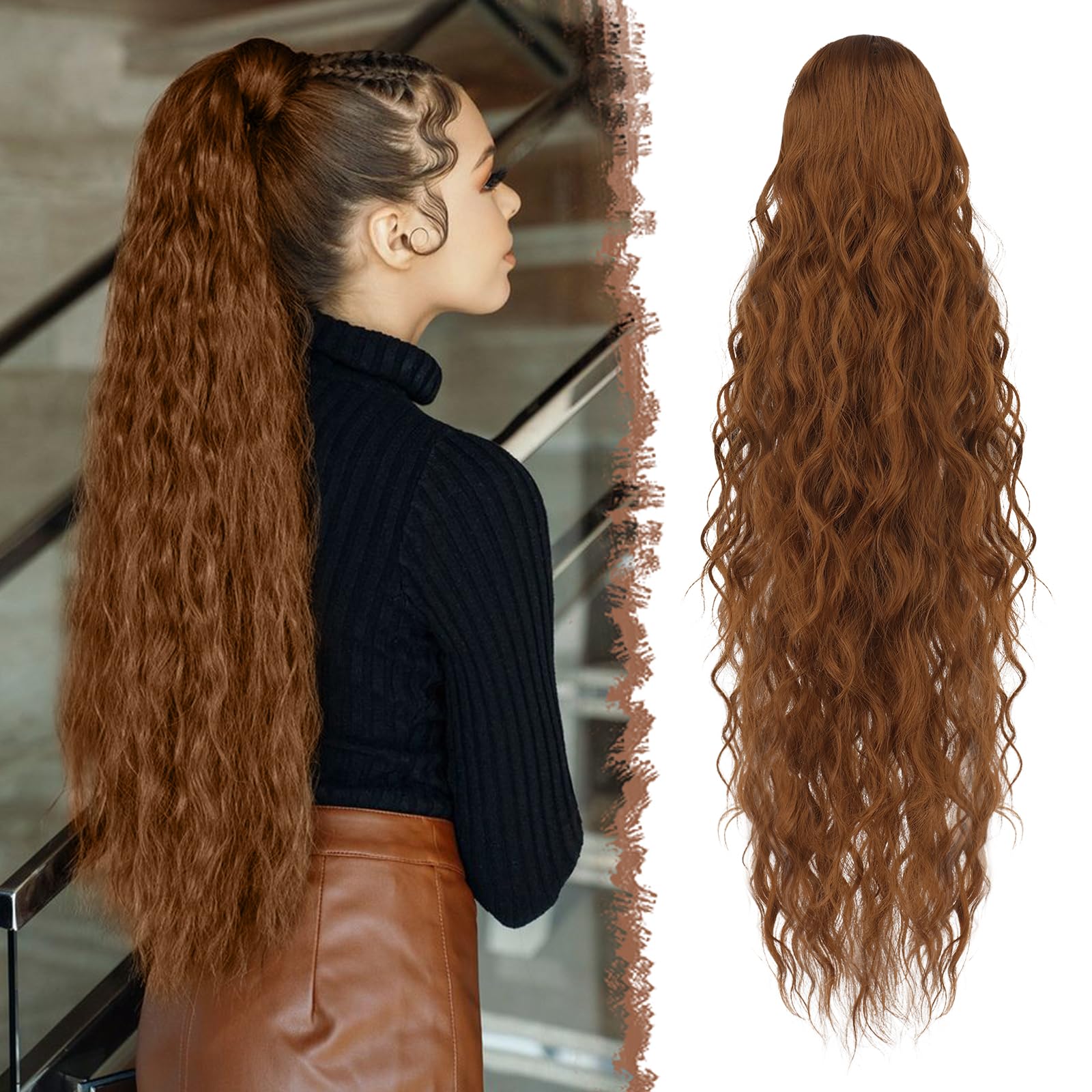 Amazon.com : FESHFEN Ponytail Extensions - 26 inch  display picture 2