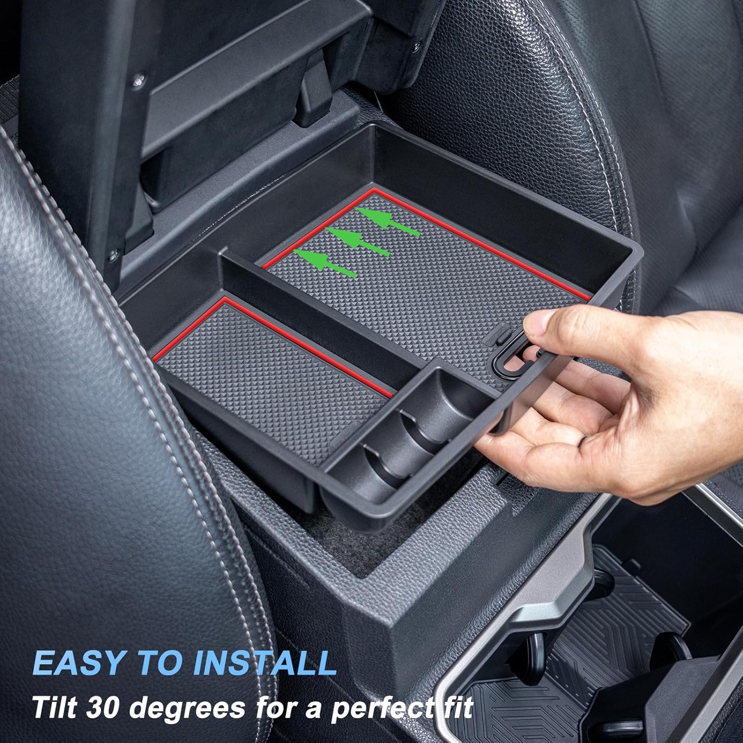 JKCOVER OEM Fit 2024 2025 2026 Tacoma Center Console Organizer Tray Compatible with 2024 2025 2026 Toyota Tacoma(4th Gen) Accessories ABS Plastic Storage Box（Patented Design）