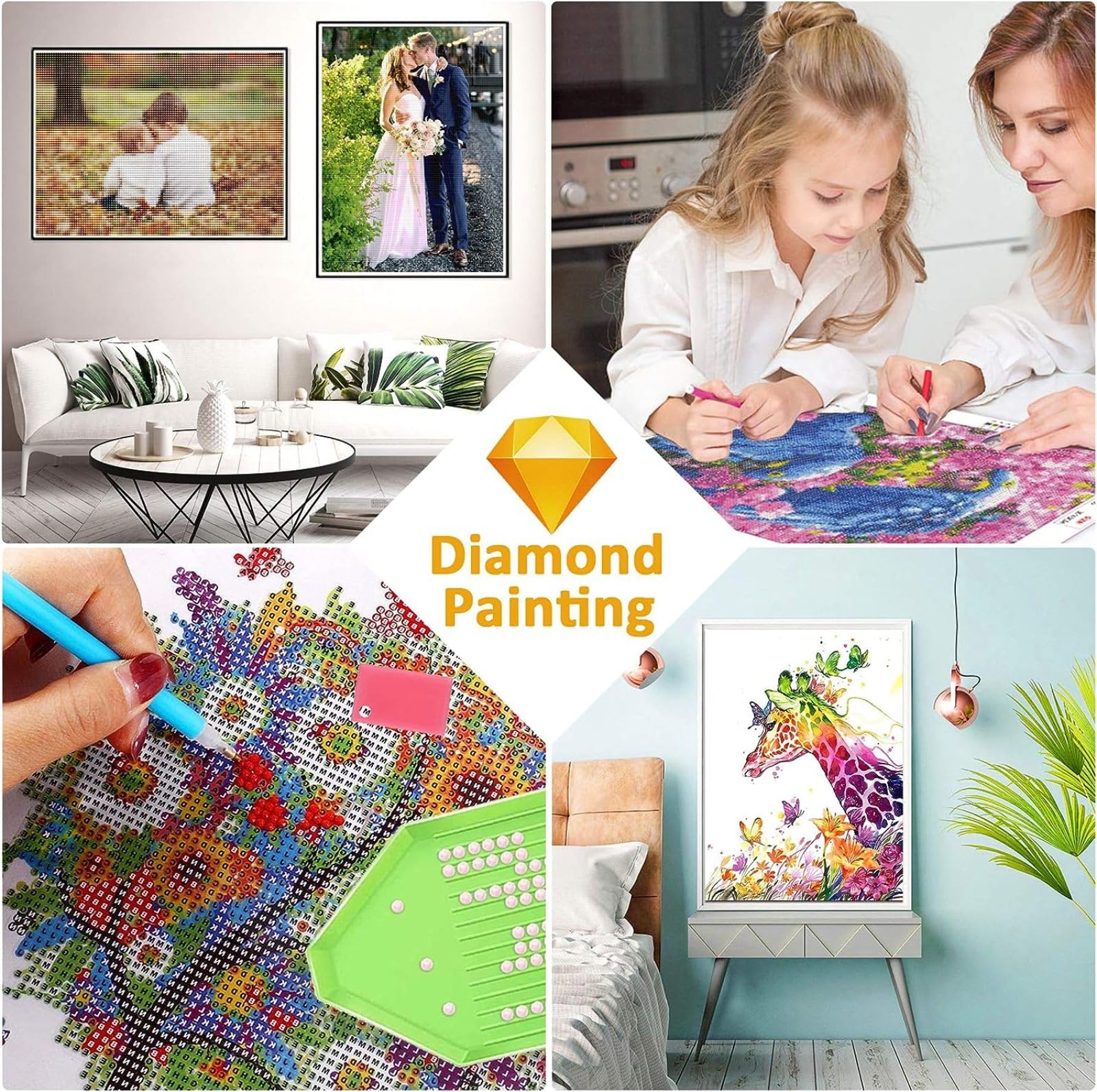 Kinooge 5D Diamond Painting Kit Complet Femme poisson rouge Peinture Diamant, loisirs Créatifs Adultes DIY Art du Diamant Peinture, Cristal Débutant Art Set pour Décor Murale Maison 30x40cm F-494