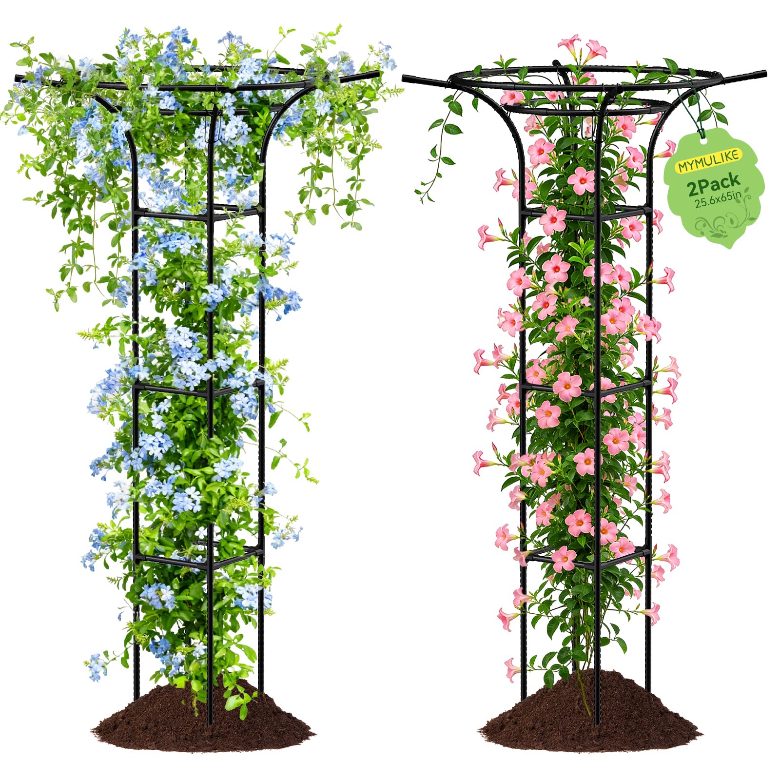Lot de 2 Treillis de Jardin pour Plantes grimpantes en Plein air, 165 cm, Treillis en Forme de Champignon pour Plantes grimpantes, Support de Treillis pour Plantes en Pot, Vigne, Rose, clématite