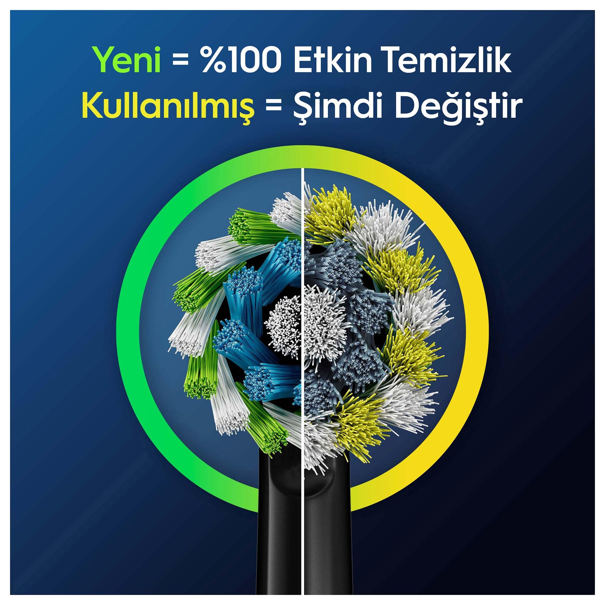 Oral-B Cross Action X-Filament Siyah Şarjlı Diş Fırçası Yedek Başlığı 4 Adet
