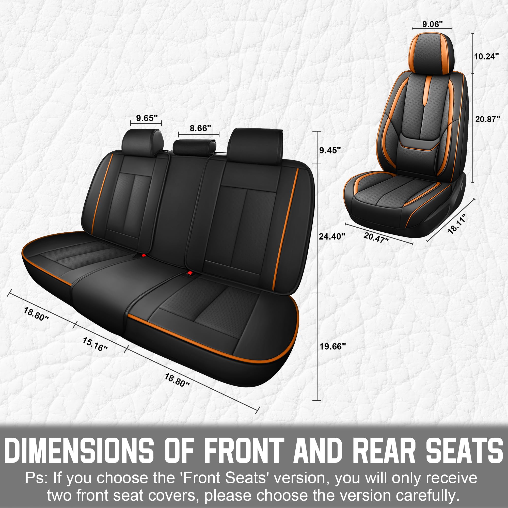 Custom Seat Covers for Honda Civic 2000-2025 Premium NAPPA leatherette Easy-to-Clean and Durable Car Seat Protector Sporty and — view 8