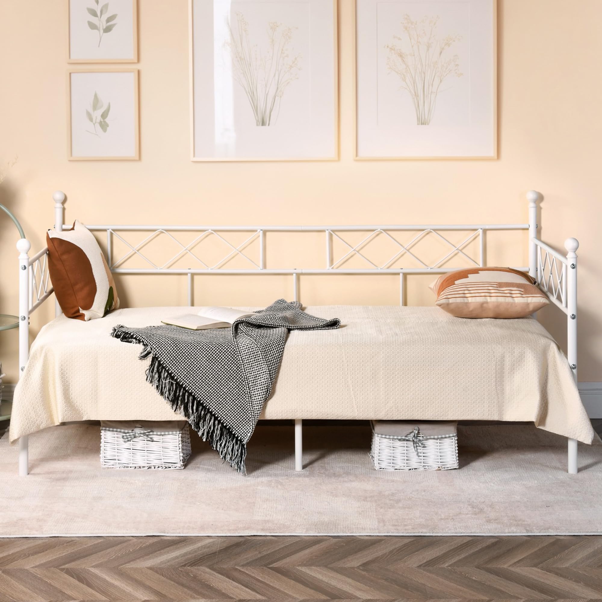 Dayday okさま Crown Mark Hailey Daybed with Trundle in Light Grey