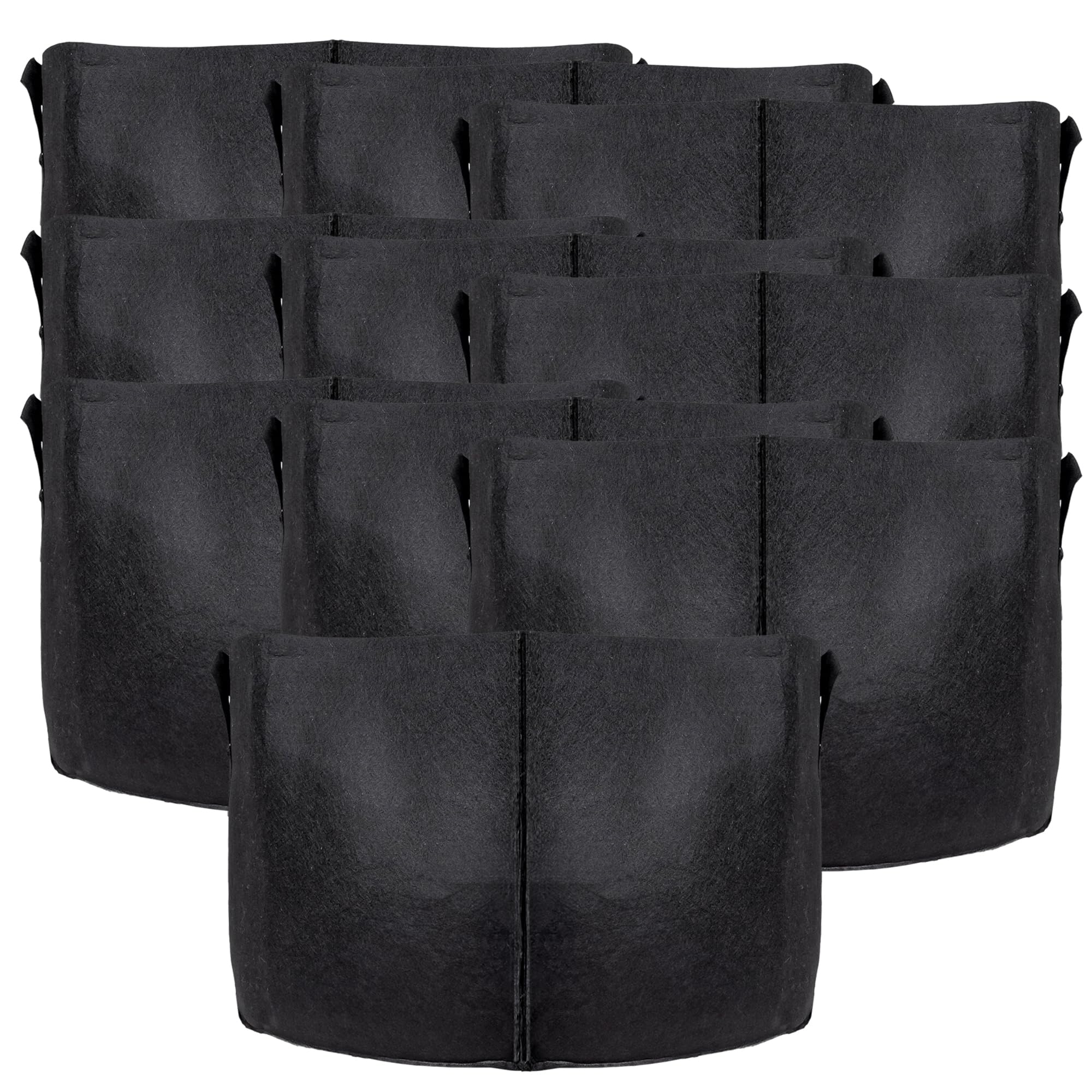 INTIRILIFE 10 Bolsas de Fieltro de 113 litros – 30 galones – 60 x 40 cm – Macetero de Tela no Tejida con Asas para jardín, Invernadero, etc.