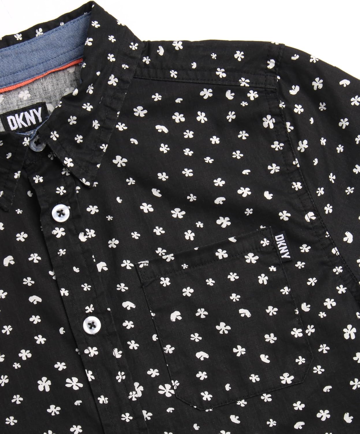 DKNY Boys' Button Down Shirt - 2 Pack Casual Woven Short Sleeve Dress Shirt for School, Vacation and Holidays (Sizes: 4-20)