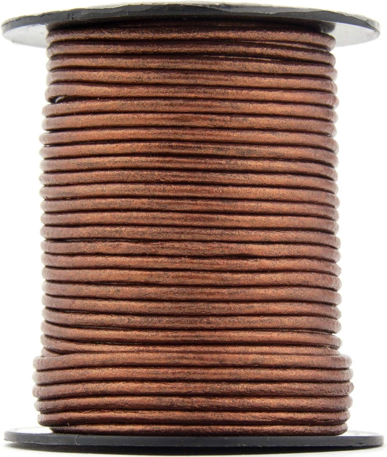 メタリックラウンド レザーコード 2.0mm レザーコード (銅メタリック 50メートル (54ヤード)