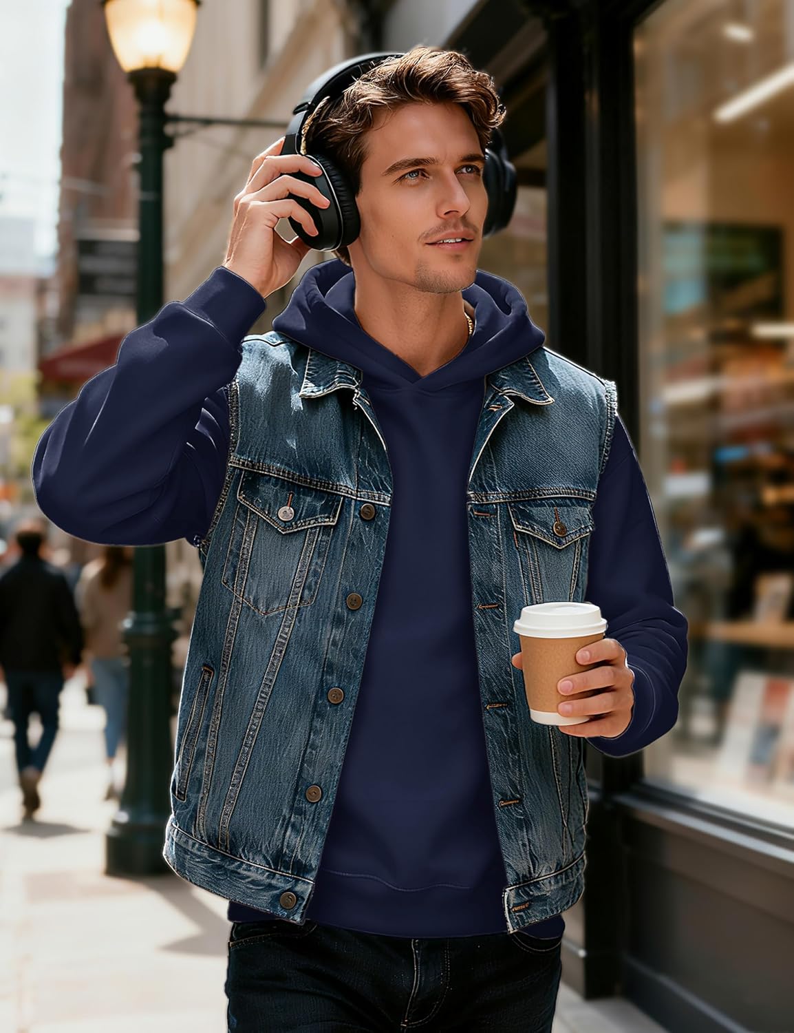 MAGCOMSEN Mens Hoodies Fashion Casual Athletic Hoody Pullover Fleece Lined Simple Soft Sweatshirts with Kangaroo Pocket - Image 2