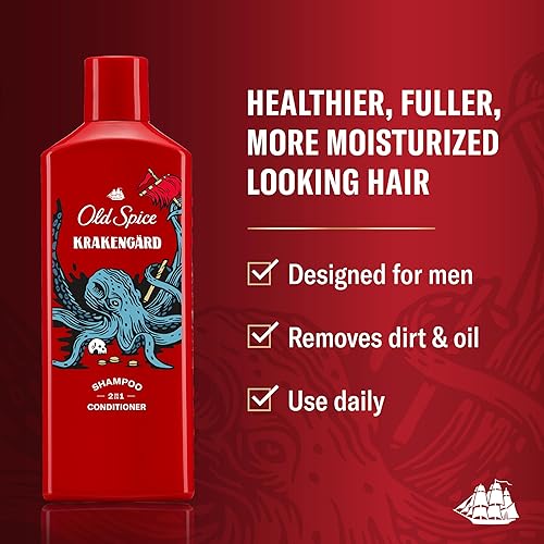 Miniatura 13 de Old Spice Bearglove - Champú y acondicionador 2 en 1 para hombres, cabello más saludable, más completo, más hidratado, 13.5 onzas líquidas cada uno