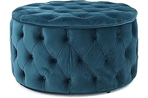 Christopher Knight Home, Zelfa Velvet Teal Ottoman