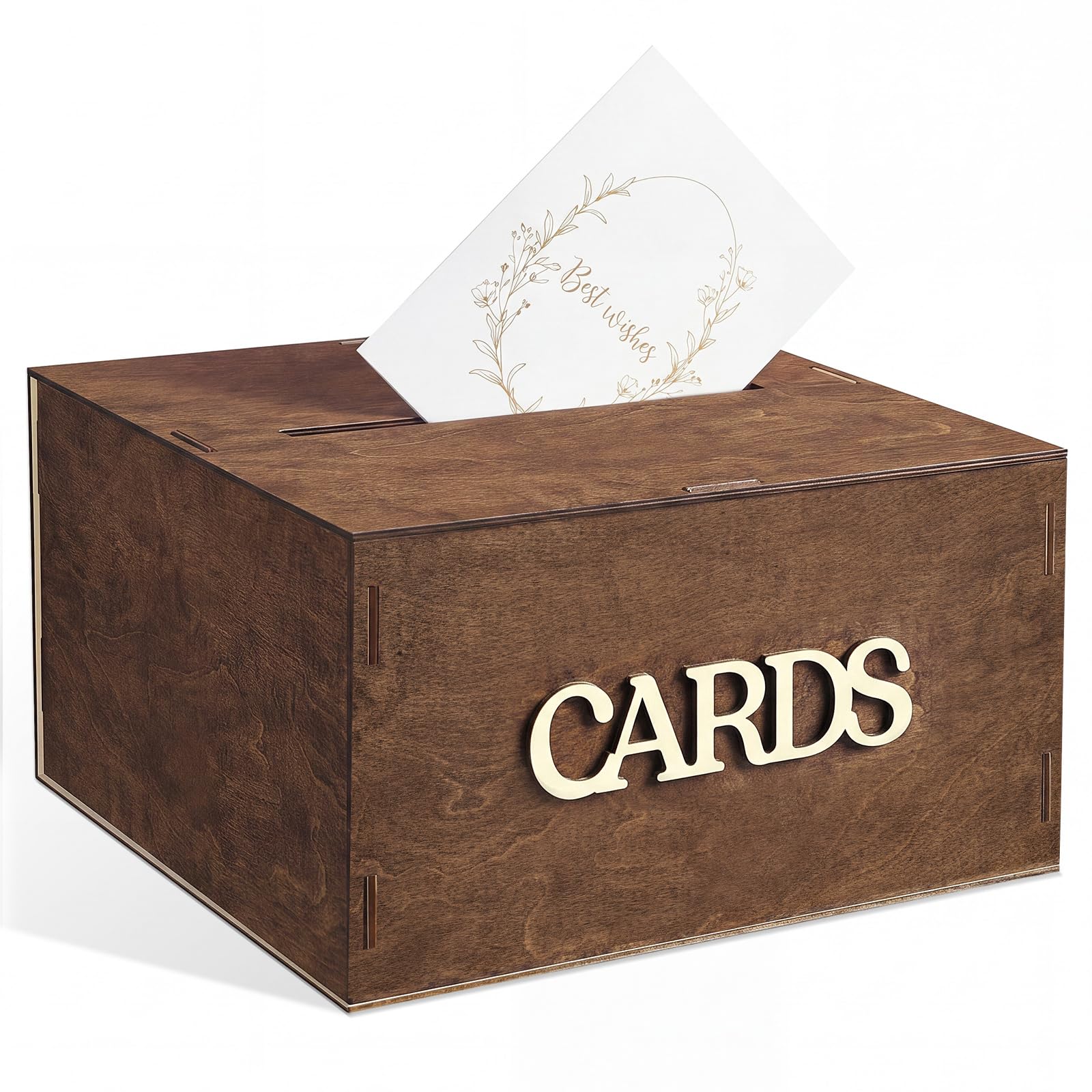 Capoda Scatola in legno per biglietti di auguri di nozze, con fessura per ricevimenti di nozze, compleanni, anniversari, pensionamenti, addio al nubilato, baby shower, decorazioni per feste di laurea