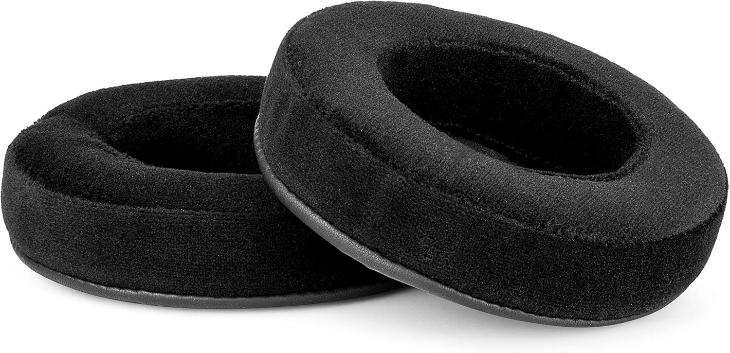 BRAINWAVZ XL Large Velour Replacement Memory Foam Earpads - Suitable For Many Other Large Over The Ear Headphones - Sennheiser, AKG, HifiMan, ATH, Philips, Fostex, Sony