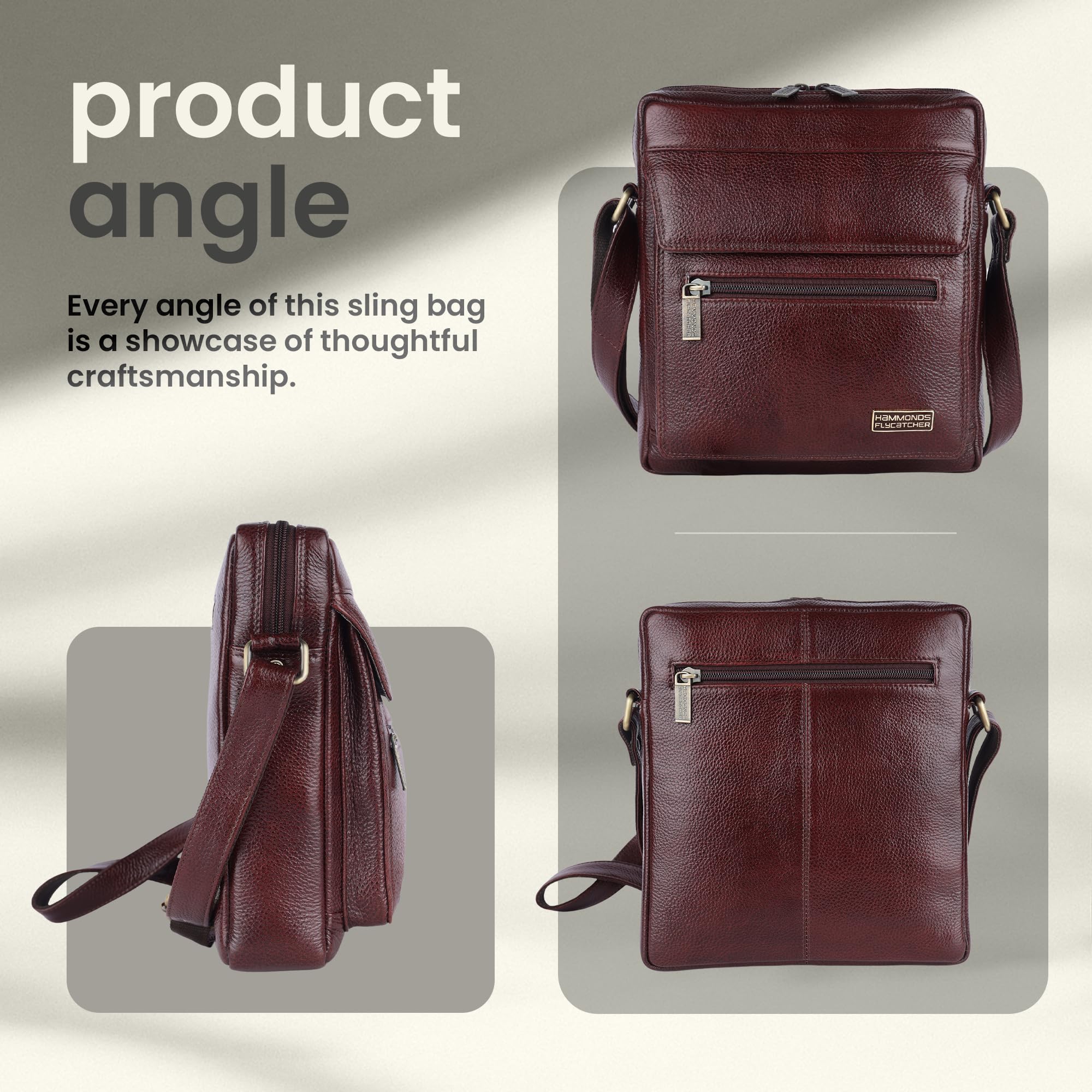 HAMMONDS FLYCATCHER Unisex Sling Bag (Brown) - Image 3 thumbnail