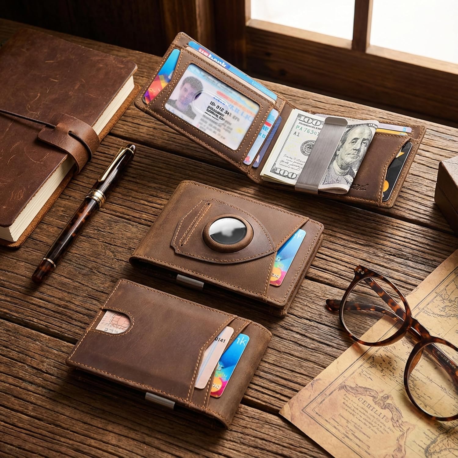 kinzd Slim Wallet with Money Clip RFID Blocking Minimalist Bifold Wallet for Men Genuine Leather Front Pocket Card Holder - Image 7