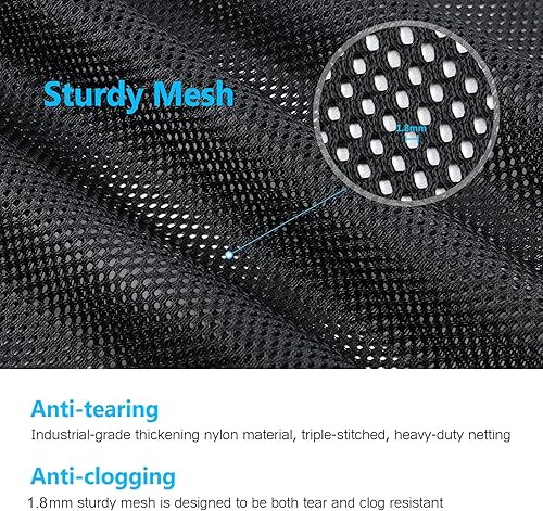 Miniatura 4 de Bolsa de barrera de bomba, paquete de 2 bolsas de filtro de bomba de estanque de 17.7 x 17.7 pulgadas, bolsa de malla de bomba grande, bolsa negra