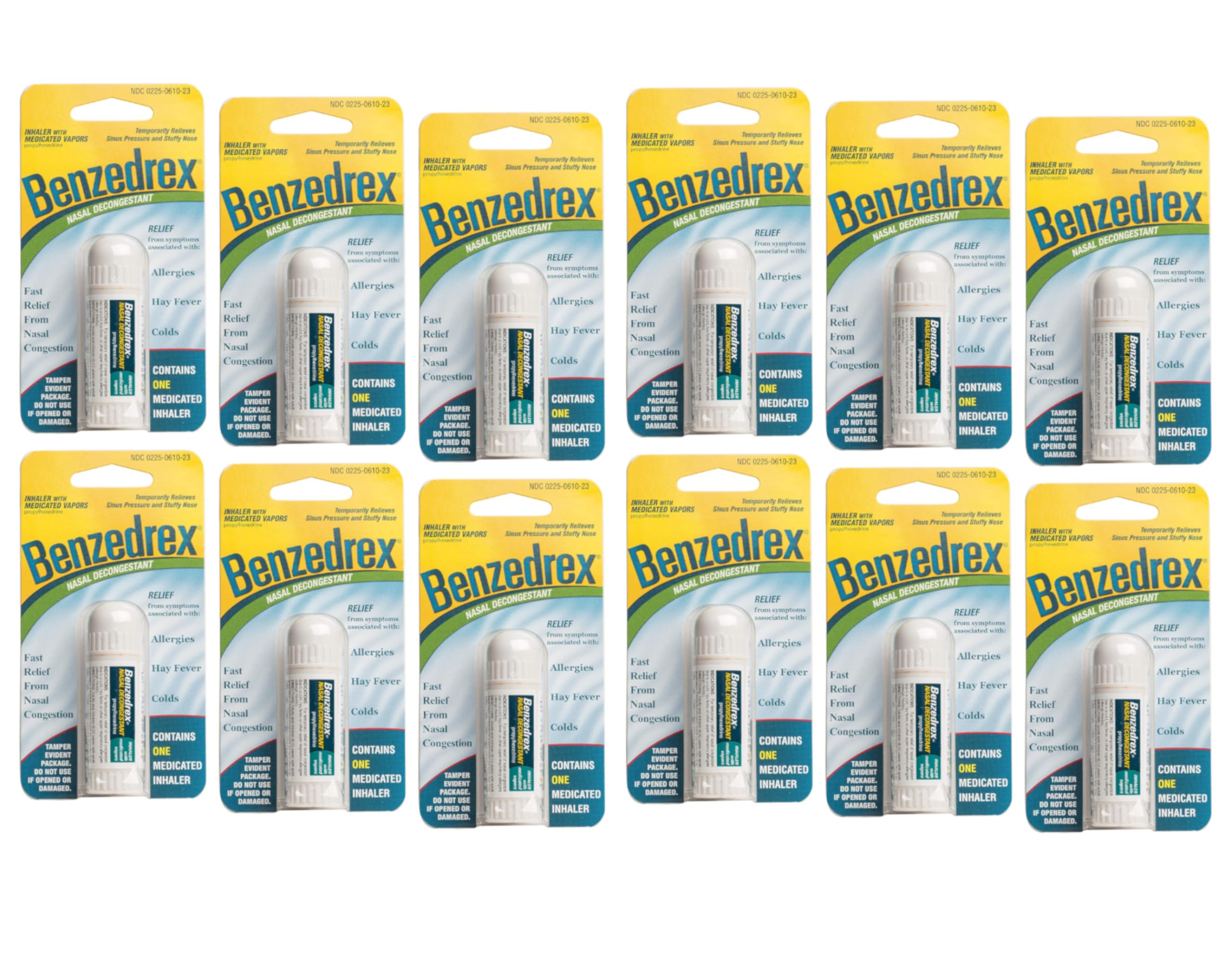Benzedrex Propylhexedrine Nasal Decongestant (Pack of 12)