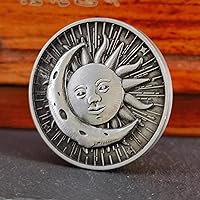 Vista 4 de Sun Moon Ouroboros - Moneda de la suerte con diseño en relieve 3D, moneda única de desafío