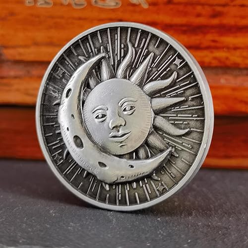 Miniatura 4 de Sun Moon Ouroboros - Moneda de la suerte con diseño en relieve 3D, moneda única de desafío