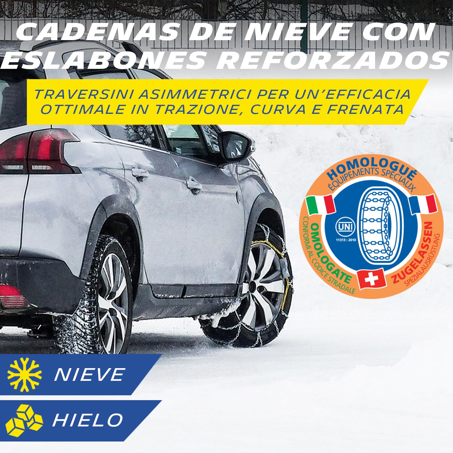 MICHELIN 008453 EXTREM GRIP AUTOMATIC Cadenas de nieve metálicas, tensión automática, N°130