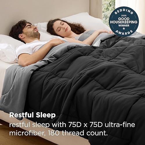 Miniatura 6 de Bedsure - Edredón acolchado, con listones para usarse como relleno, lavable a máquina, para todas las estaciones, para mujer, 86 x 82 pulgadas,