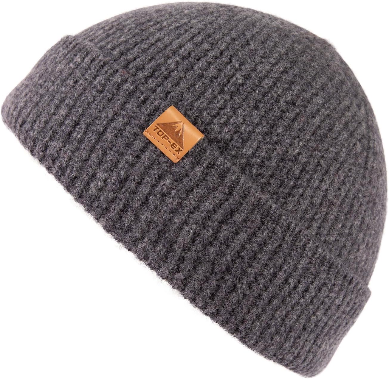 TOP-EX PolarWool™ 100% Merino Wool Fisherman Beanie Hat | Soft Single Layer Warm Short Sailor Trawler Cap for Men Women
