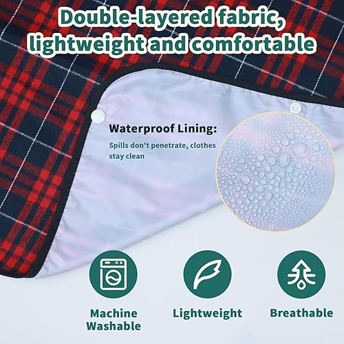 Miniatura 3 de Baberos para adultos para hombre, paquete de 3, baberos reutilizables para comer adultos, protector de ropa con atrapa migas, impermeables y