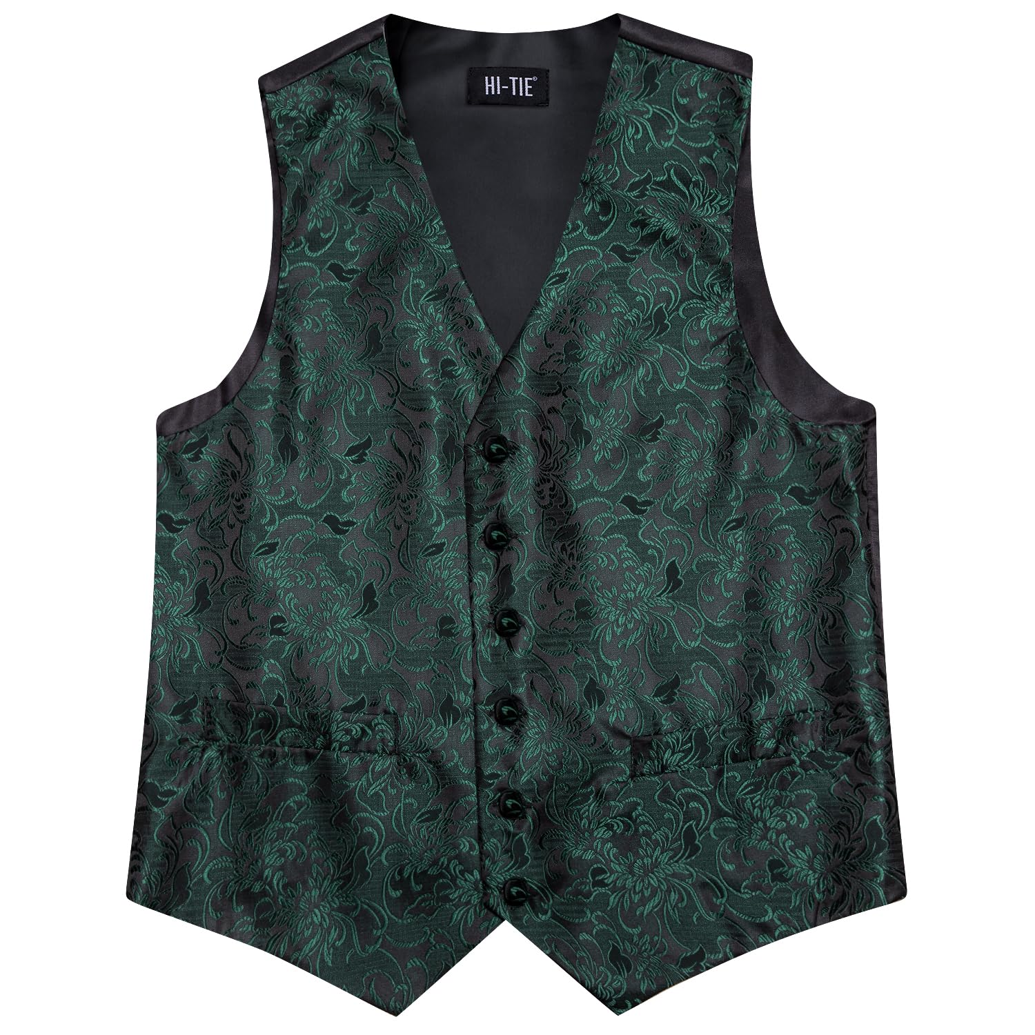 Hi-Tie Ensemble gilet de costume pour homme - Gilet formel cachemire jacquard - Pour fête de mariage