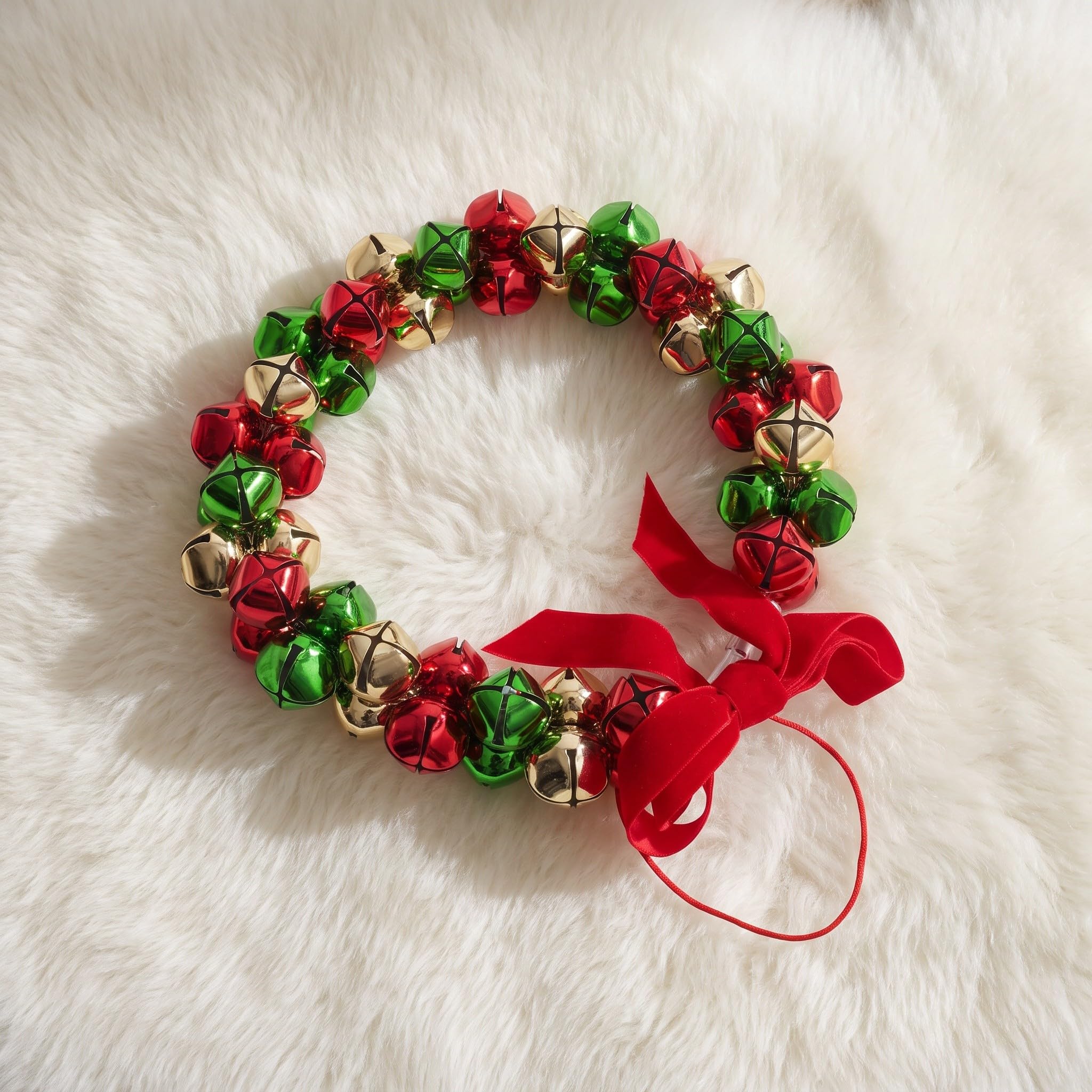 Zerodeko Decoración navideña para Puerta con Campana, de cascabeles con