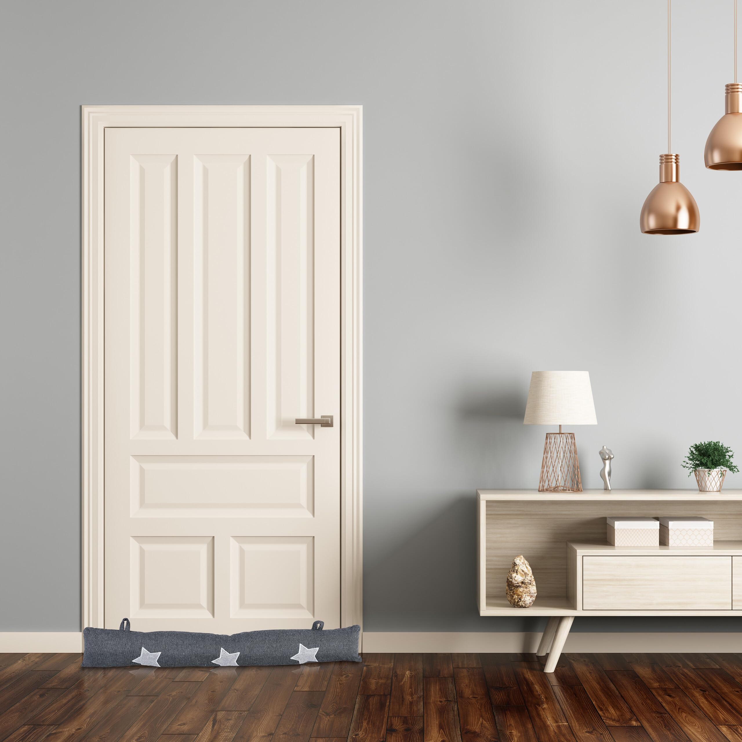Relaxdays Paraspifferi, Parafreddo per Finestra e Porta, Salsicciotto Riempito di Sabbia, 76 cm, Design Stelle, Grigio