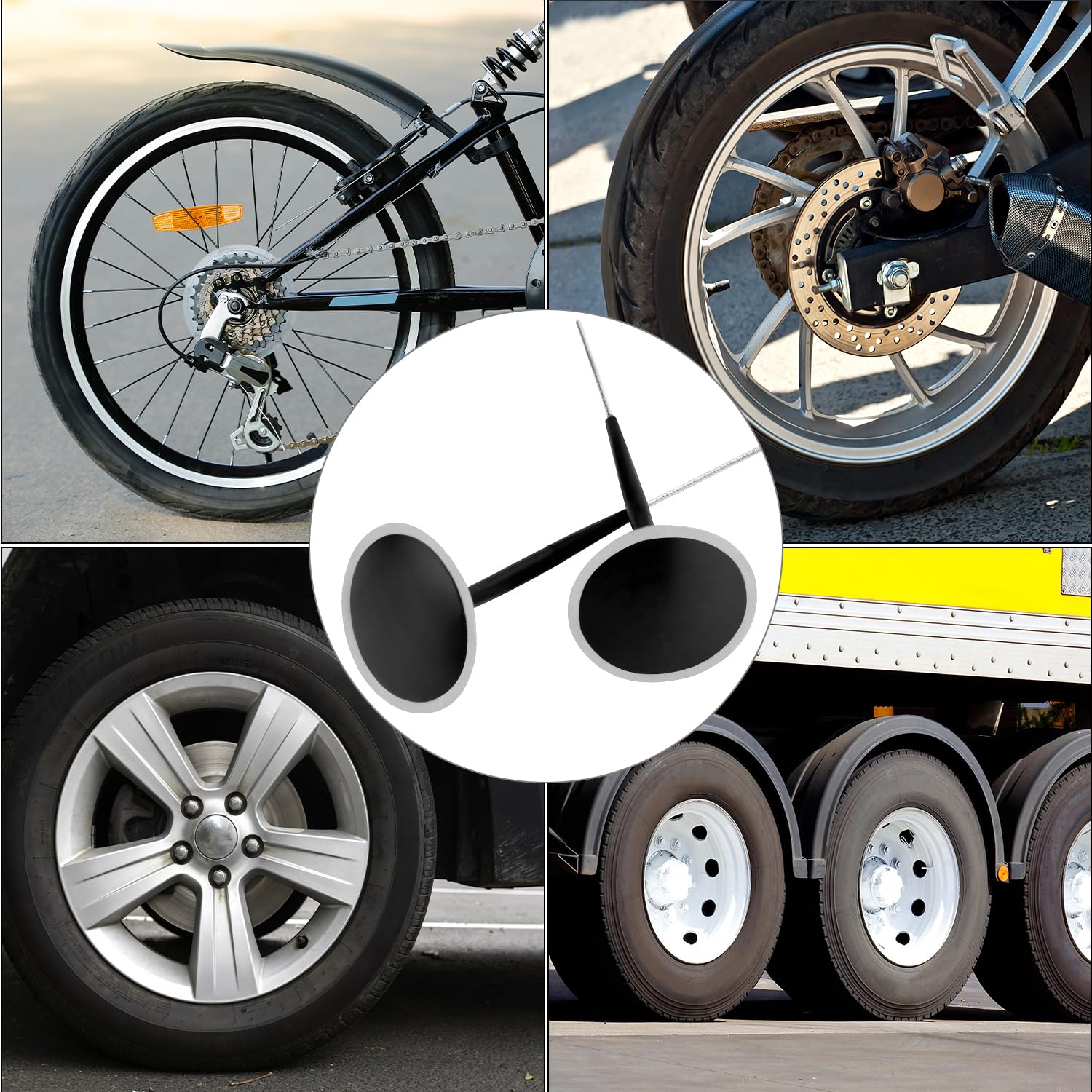 Kit Riparazione Pneumatici 69 Pezzi QWORK – Per Auto, Moto, Camion E Trattori, Con Tappi E Utensili In Acciaio, Custodia Compatta