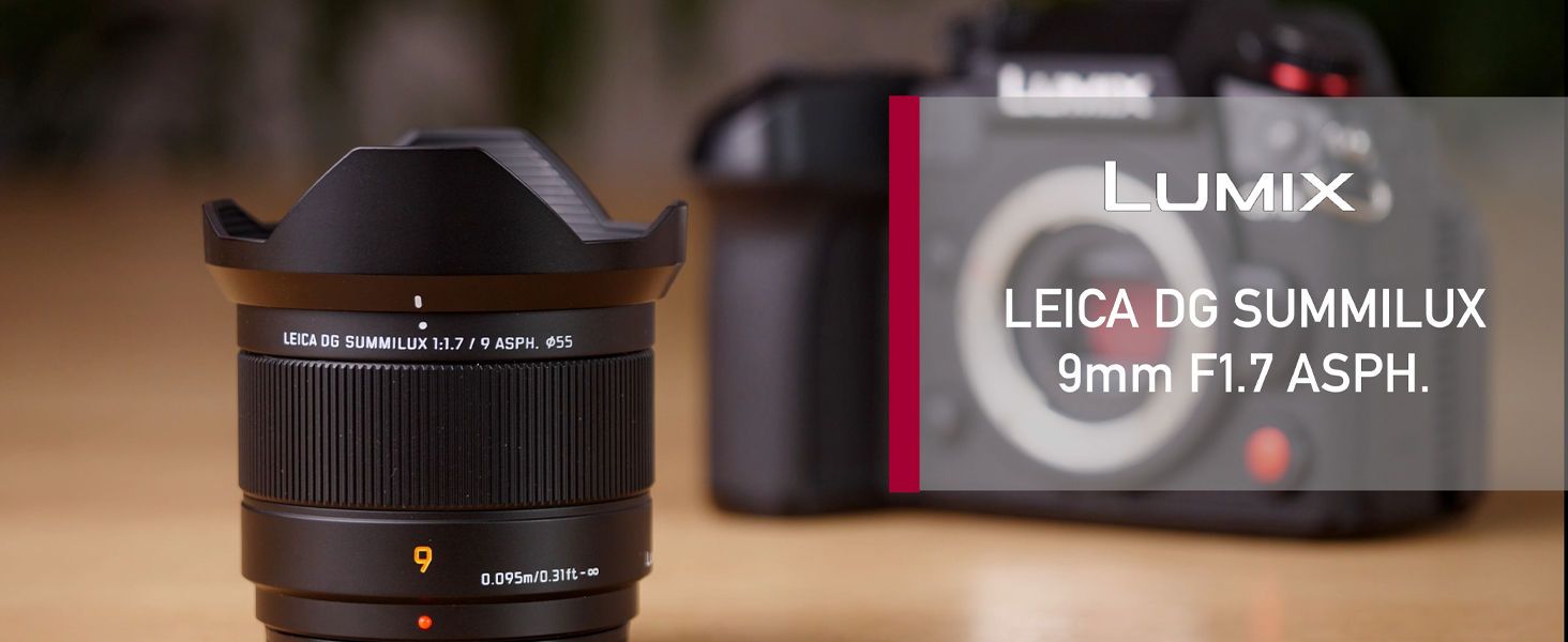 Panasonic H-X09E Lumix LEICA DG SUMMILUX 9mm F1.7 Lens Black