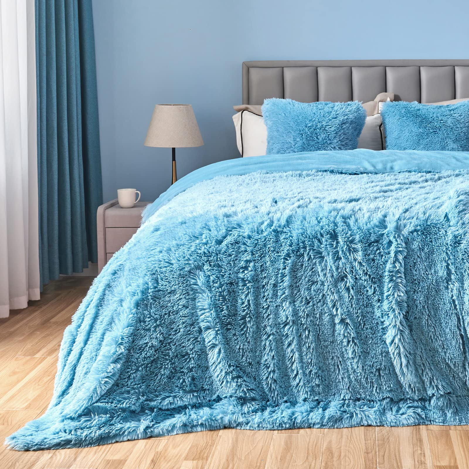 GONAAP Kunstfell-Überwurfdecke – Superweich, Flauschig, 127x152 Cm, Lavendel, Für Couch, Sofa, Bett, Waschbar