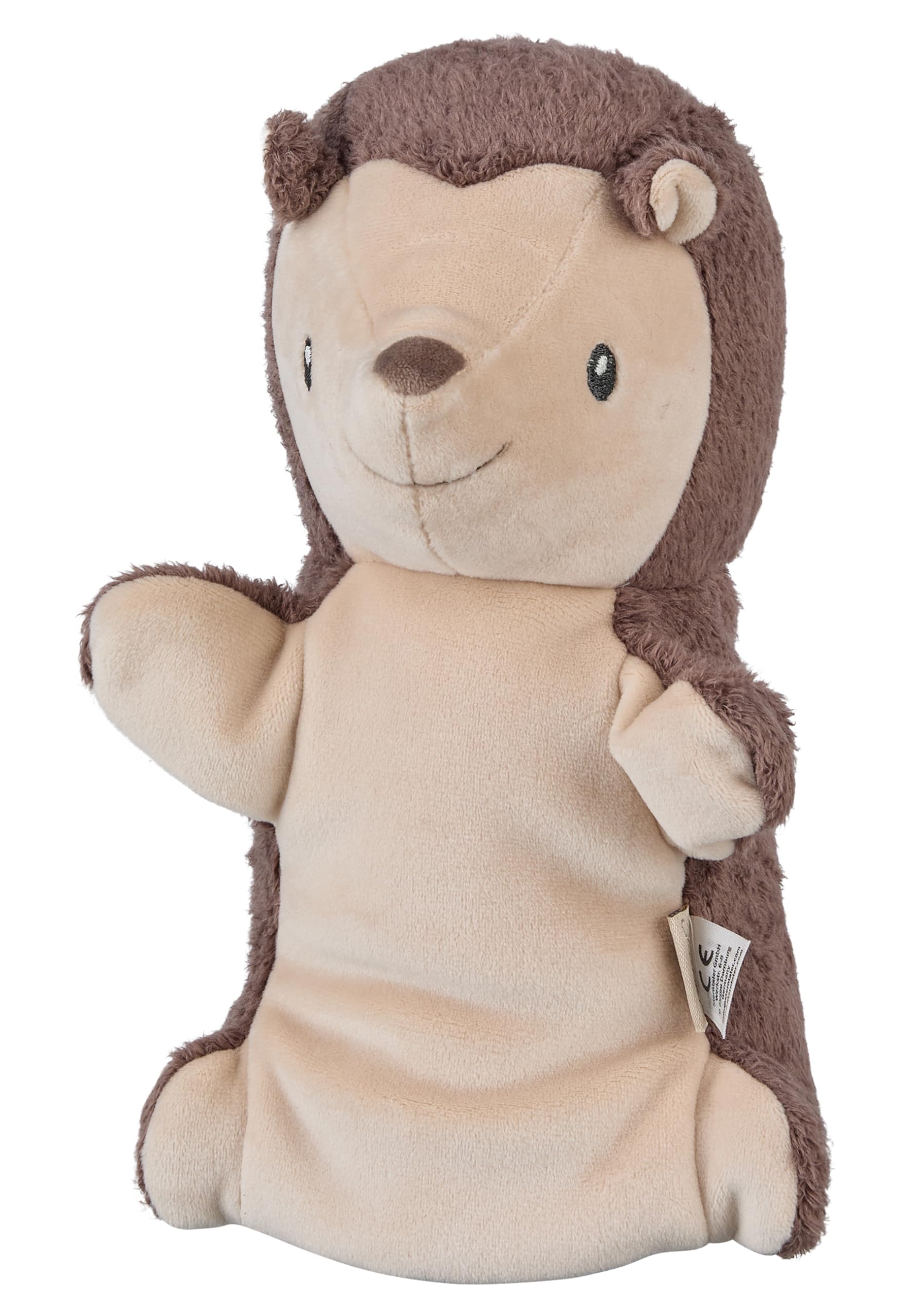 Sterntaler Hand Puppet Hedgehog Kids Baby Toy Soft Fluffy Padded with Polyester Wadding 25×16×13cm - Grey Beige