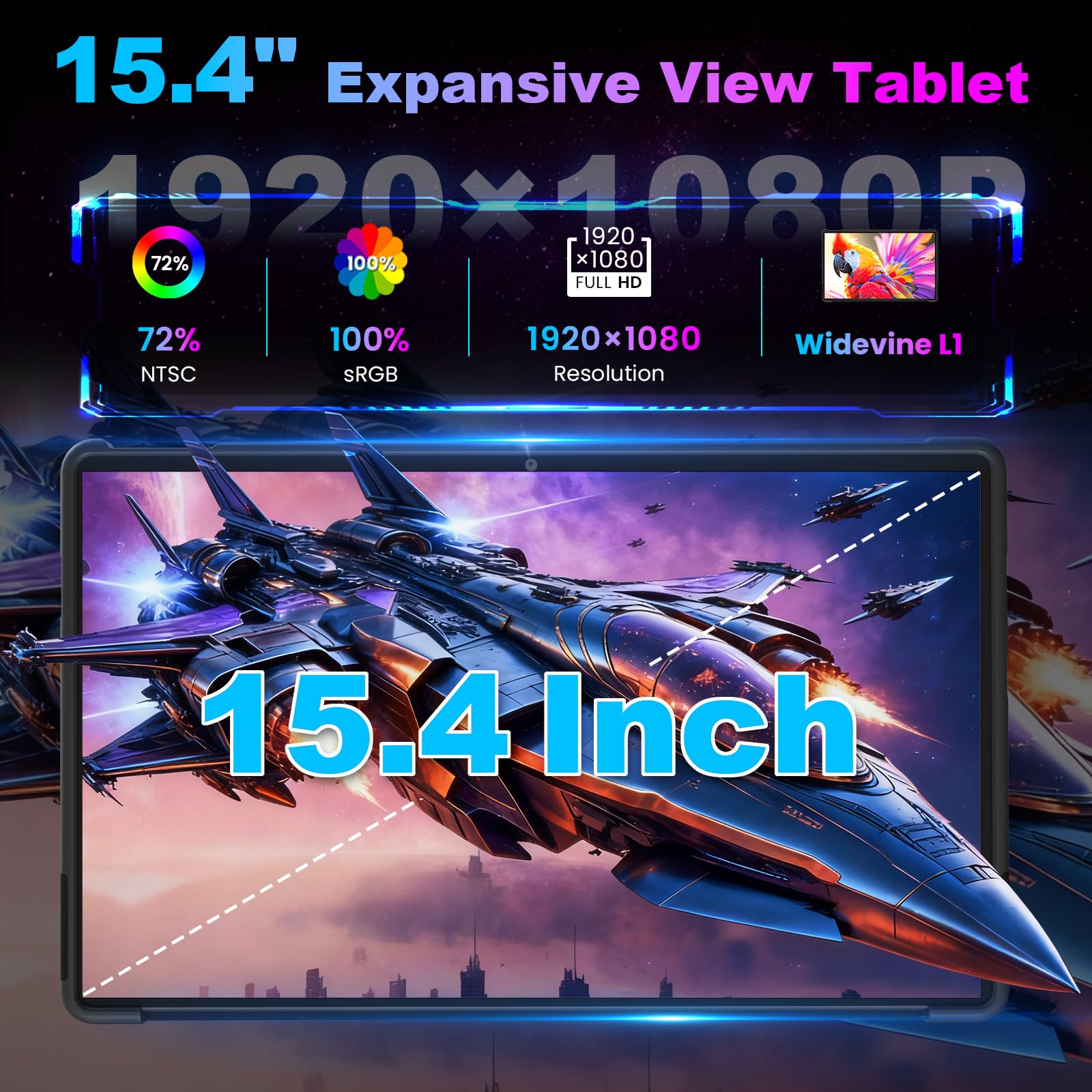 jumper Tablet 15,4 Zoll, Android 16 Tablet Helio G99 Octa-Core Prozessor | Gaming Tablets mit Ständer & Hülle, 8GB RAM 256GB ROM, Widevine L1, 10000mAh, GMS & GPS, 5MP+13MP, 4 Speakers, BT5.2