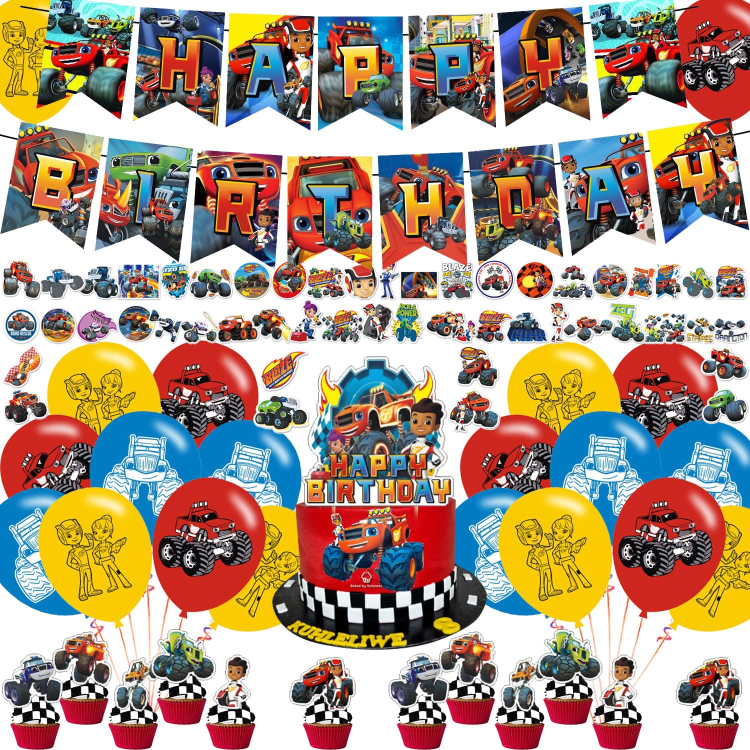 Buy Blaze and Monster Machine Theme Birthday Party Decorations,Monster