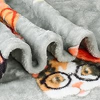 Vista 6 de Catalonia Sudadera con Capucha Manta de Gran Tamaño con Estampado de Gato y Perro de los 80, Sudadera de Forro Polar Vestible tipo Pullover