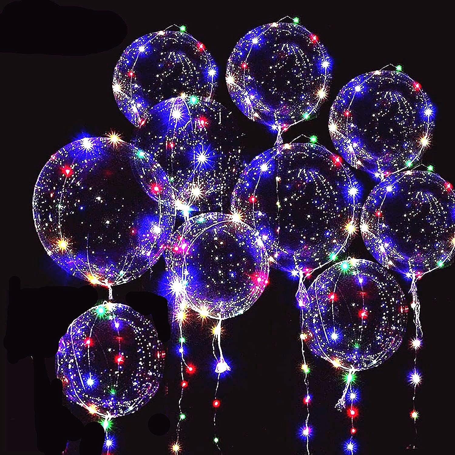 Yongxiang LED Balloons 10 Pack, Blinking Light Up Bobo 20