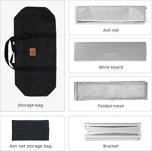 Miniatura 9 de Naturehike Chimenea de madera para exteriores, chimenea de mesa plegable de 24 pulgadas con bolsa de almacenamiento portátil para patio, campamento,