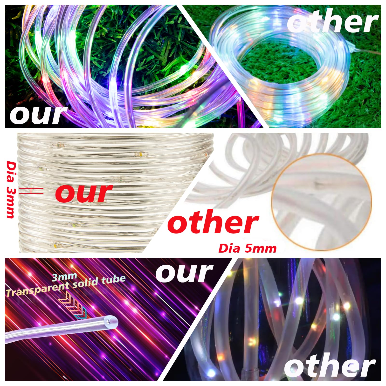 30M 300LED Lichtschlauch 16 Farbwechsel RGB, Strombetrieben Lichterkette außen mit Fernbedienung & Timer, 8 Modi IP67 Wasserdicht Bunt Dekolicht, für Außen Innen Weihnachten DIY Deko