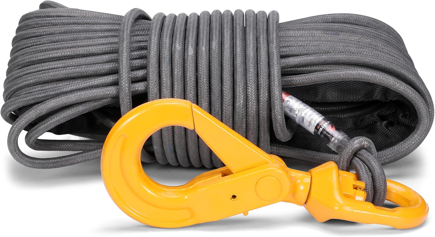Extreme 3/8" x 50' Synthetic Winch Rope Kit – 18,700 lbs MBL Heavy-Duty Cable Line Replacement for Truck, Jeep, ATV, UTV, Off-Road, Recovery, Towing, Rescue – UV & Abrasion Resistant