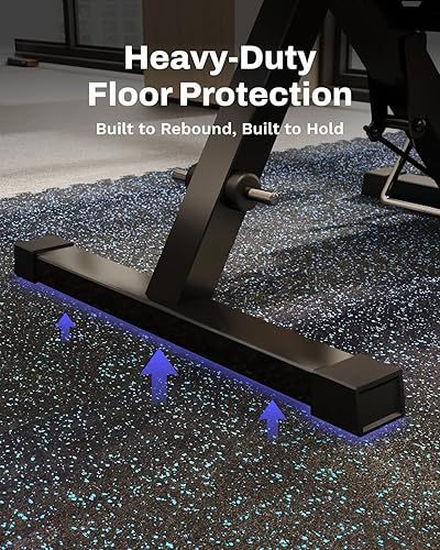 Miniatura 5 de AIRHOP - Alfombras de 0,56 pulgadas de grosor para equipos de ejercicio de 24 pies cuadrados, 6 piezas de goma mejorada con parte superior de goma